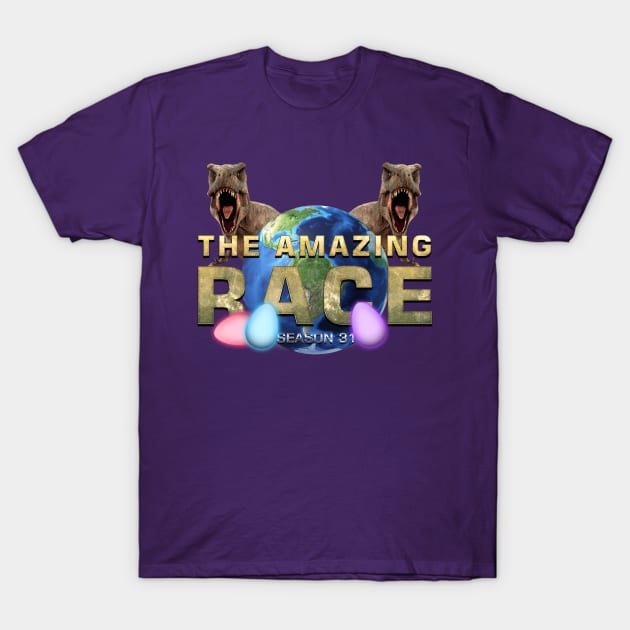 The Amazing Race T-Rex Egg Race Season 31 T-Shirt by Ratherkool